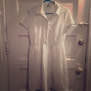White eyelet summer dress